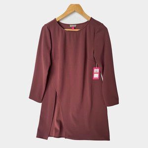 NWTs - VINCE CAMUTO LONG SLEEVE SLIT TOP - BURGUNDY